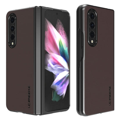 LC.IMEEKE Shock-resistant Plain Leather All-inclusive Protective Case, For Samsung Galaxy Z Fold4 5G