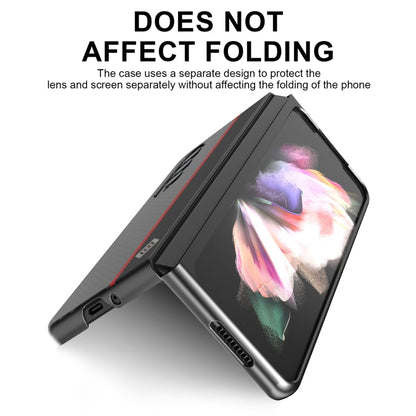 LC.IMEEKE Carbon Fiber Horizontal Flip Leather Phone Case, For Samsung Galaxy Z Fold4 5G