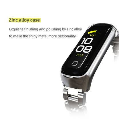 MIJOBS Three-bead Metal Stainless Steel Watch Band, For Samsung Galaxy Fit 2