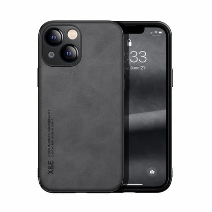 Skin Feel Magnetic Leather Back Phone Case, For iPhone 13 mini, For iPhone 13, For iPhone 13 Pro, For iPhone 13 Pro Max, For iPhone 12 mini, For iPhone 12