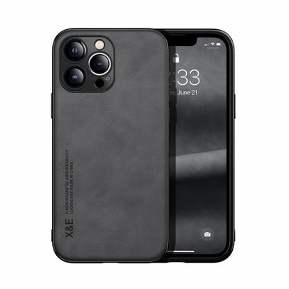 Skin Feel Magnetic Leather Back Phone Case, For iPhone 13 mini, For iPhone 13, For iPhone 13 Pro, For iPhone 13 Pro Max, For iPhone 12 mini, For iPhone 12