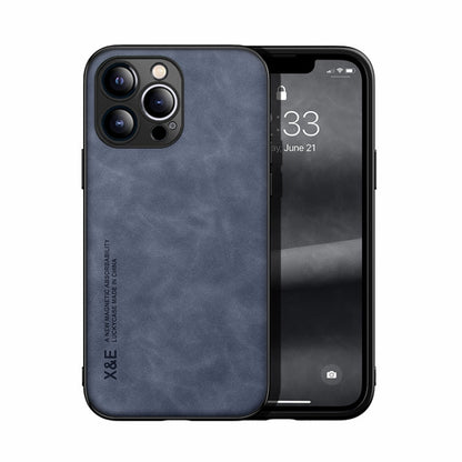 Skin Feel Magnetic Leather Back Phone Case, For iPhone 13 mini, For iPhone 13, For iPhone 13 Pro, For iPhone 13 Pro Max, For iPhone 12 mini, For iPhone 12
