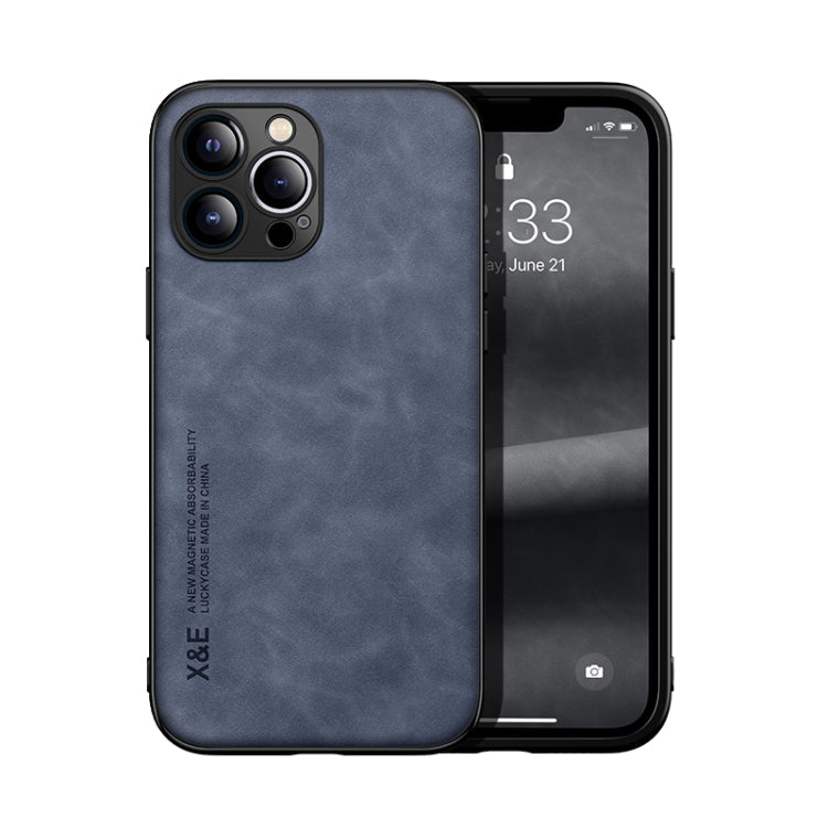 Skin Feel Magnetic Leather Back Phone Case, For iPhone 13 mini, For iPhone 13, For iPhone 13 Pro, For iPhone 13 Pro Max, For iPhone 12 mini, For iPhone 12
