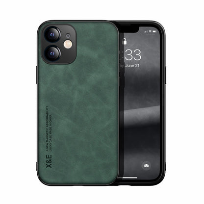 Skin Feel Magnetic Leather Back Phone Case, For iPhone 13 mini, For iPhone 13, For iPhone 13 Pro, For iPhone 13 Pro Max, For iPhone 12 mini, For iPhone 12