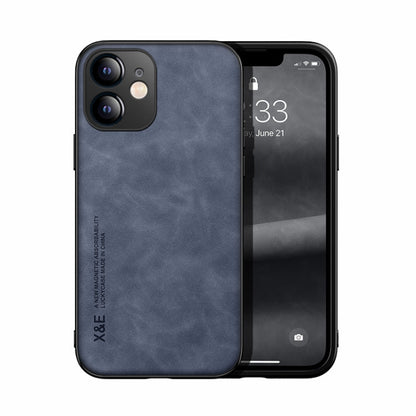 Skin Feel Magnetic Leather Back Phone Case, For iPhone 13 mini, For iPhone 13, For iPhone 13 Pro, For iPhone 13 Pro Max, For iPhone 12 mini, For iPhone 12