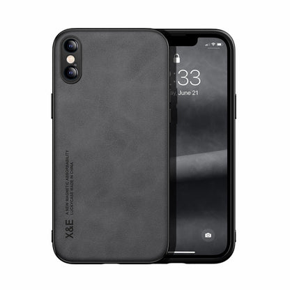 Skin Feel Magnetic Leather Back Phone Case, For iPhone 12 Pro, For iPhone 12 Pro Max, For iPhone 11, For iPhone 11 Pro, For iPhone 11 Pro Max, For iPhone X / XS