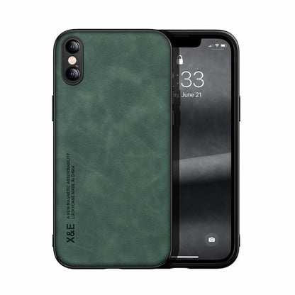 Skin Feel Magnetic Leather Back Phone Case, For iPhone 12 Pro, For iPhone 12 Pro Max, For iPhone 11, For iPhone 11 Pro, For iPhone 11 Pro Max, For iPhone X / XS