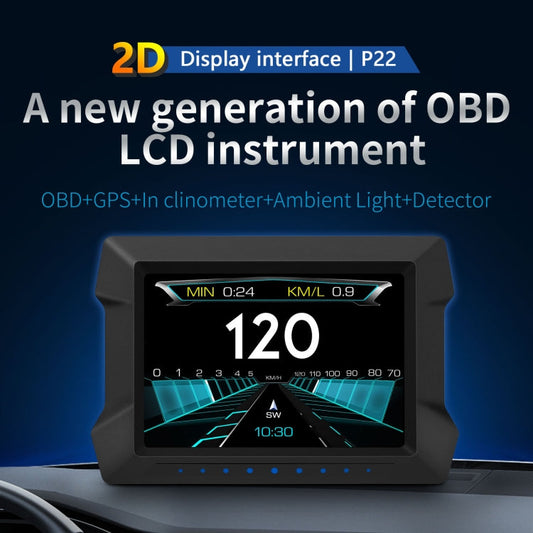 P22 3.5 inch Car HUD Head up Display GPS OBD2 Dual System Windshield Projector, P22