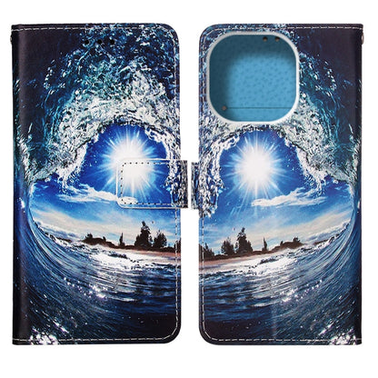 Painted Flat Texture Leather Case with Lanyard & Card Slot & Wallet & Holder, For iPhone 14 Pro Max