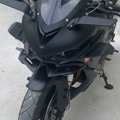 Motorcycle Winglet Aerodynamic Wing Kit Spoiler, Glossy Carbon, Matte Carbon, Forged Texture