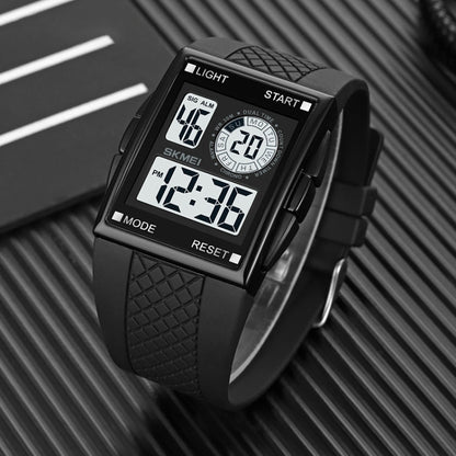 SKMEI 1967 Stainless Steel Buckle PU Strap Waterproof Electronic Watch