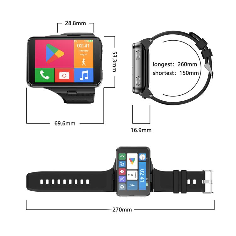 S999 2.88 inch TFT Screen 4G Smart Watch, Android 11 4GB+64GB