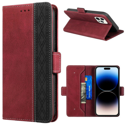 Stitching Magnetic RFID Leather Case, For iPhone 14 Pro Max, For iPhone 14 Pro, For iPhone 14, For iPhone 14 Plus