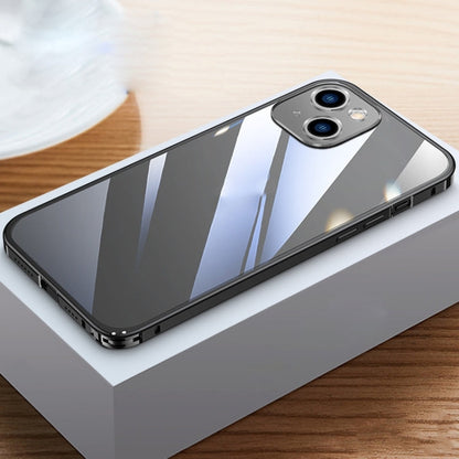 Metal Frame HD Transparent Phone Case, For iPhone 14 Plus, For iPhone 14 Pro Max, For iPhone 14, For iPhone 14 Pro