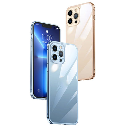 Metal Frame HD Transparent Phone Case, For iPhone 14 Plus, For iPhone 14 Pro Max, For iPhone 14, For iPhone 14 Pro