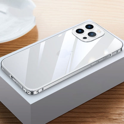 Metal Frame HD Transparent Phone Case, For iPhone 14 Plus, For iPhone 14 Pro Max, For iPhone 14, For iPhone 14 Pro