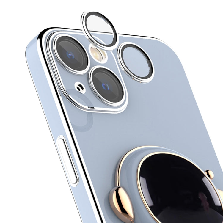 Plating Astronaut Holder Phone Case with Lens Film, For iPhone 13 Pro Max, For iPhone 13 Pro, For iPhone 13