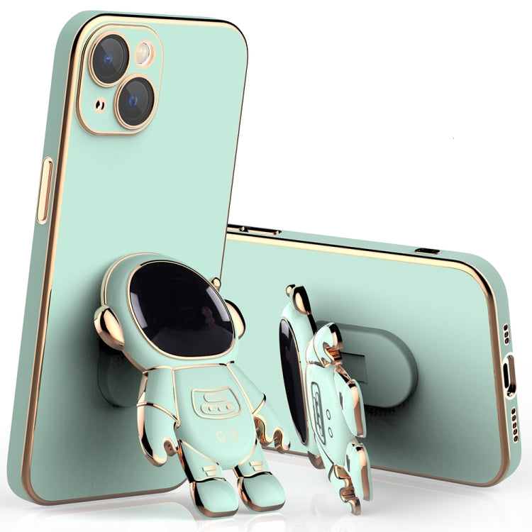 Plating Astronaut Holder Phone Case with Lens Film, For iPhone 12, For iPhone 12 mini, For iPhone 11 Pro Max