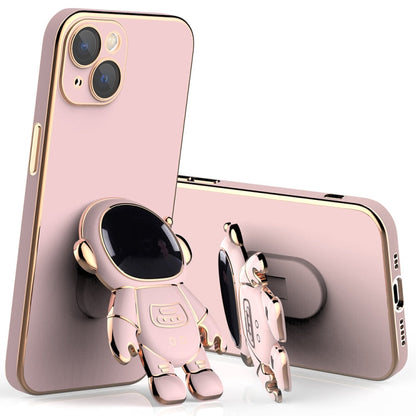 Plating Astronaut Holder Phone Case with Lens Film, For iPhone 12, For iPhone 12 mini, For iPhone 11 Pro Max