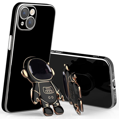 Plating Astronaut Holder Phone Case with Lens Film, For iPhone 11 Pro, For iPhone 11