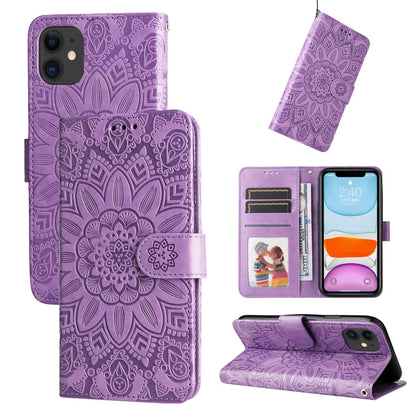 Embossed Sunflower Leather Phone Case, For iPhone 12 mini, For iPhone 12 / 12 Pro, For iPhone 12 Pro Max, For iPhone 11