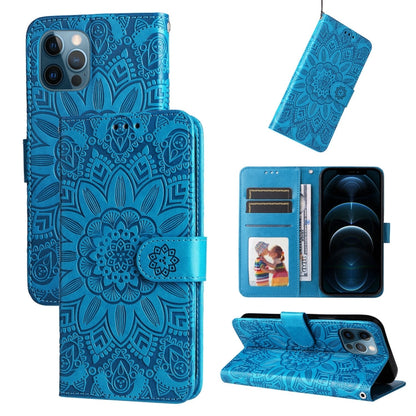 Embossed Sunflower Leather Phone Case, For iPhone 12 mini, For iPhone 12 / 12 Pro, For iPhone 12 Pro Max, For iPhone 11