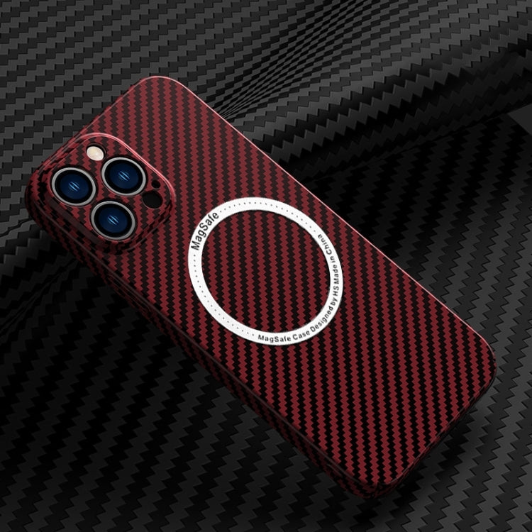 Carbon Fiber Texture MagSafe Magnetic Phone Case, For iPhone 14 Pro Max