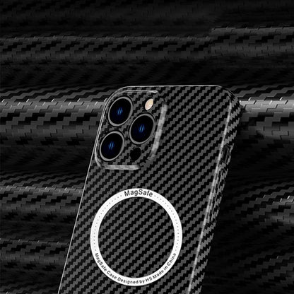 Carbon Fiber Texture MagSafe Magnetic Phone Case, For iPhone 14 Pro Max
