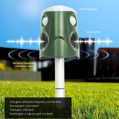 SJZ026 360 Degree Ultrasonic Solar Energy Outdoor Animal Repellent, SJZ026