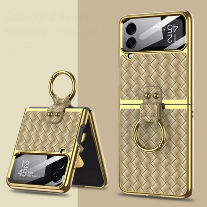 GKK Weave Texture Electroplating Protective Phone Case, For Samsung Galaxy Z Flip4