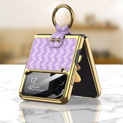 GKK Weave Texture Electroplating Protective Phone Case, For Samsung Galaxy Z Flip4