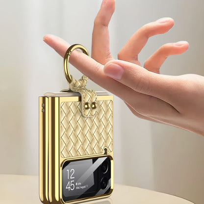 GKK Weave Texture Electroplating Protective Phone Case, For Samsung Galaxy Z Flip4