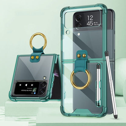 GKK Airbag Protective Phone Case with Ring & Pen, For Samsung Galaxy Z Flip4