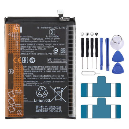 BN53 4820 mAh Li-Polymer Battery Replacement For Xiaomi Redmi Note 9 Pro 5G, BM37, BN51, BM52, BM4M, BM4Q, BN56, BM55, BN53, BN62, BM54, BM4X, BM4Y, BM57, BN59, BP42, 38, BP44, BM5A, BP47, BN66, BM58, BP43, BN57, BS01FA