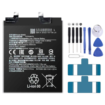 BN53 4820 mAh Li-Polymer Battery Replacement For Xiaomi Redmi Note 9 Pro 5G, BM37, BN51, BM52, BM4M, BM4Q, BN56, BM55, BN53, BN62, BM54, BM4X, BM4Y, BM57, BN59, BP42, 38, BP44, BM5A, BP47, BN66, BM58, BP43, BN57, BS01FA