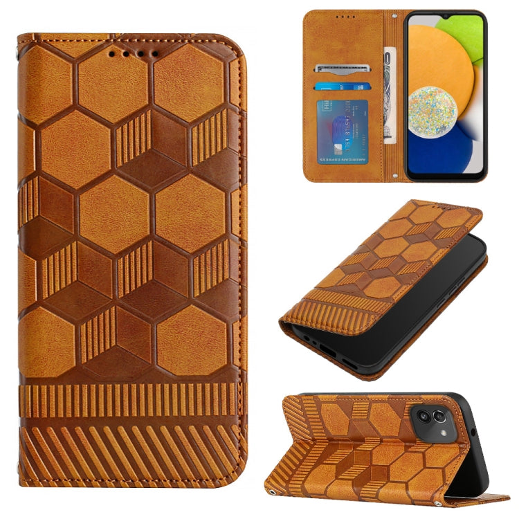 Football Texture Magnetic Leather Flip Phone Case, For Samsung Galaxy S22+ 5G, For Samsung Galaxy S22 Ultra 5G, For Samsung Galaxy A03 166mm, For Samsung Galaxy A13 4G