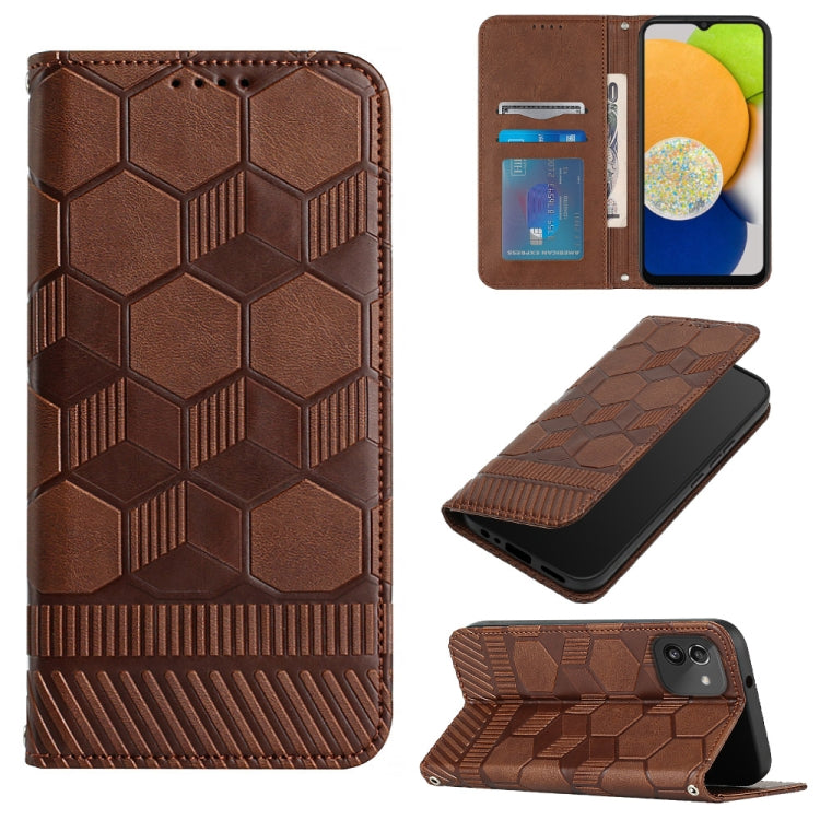 Football Texture Magnetic Leather Flip Phone Case, For Samsung Galaxy S22+ 5G, For Samsung Galaxy S22 Ultra 5G, For Samsung Galaxy A03 166mm, For Samsung Galaxy A13 4G