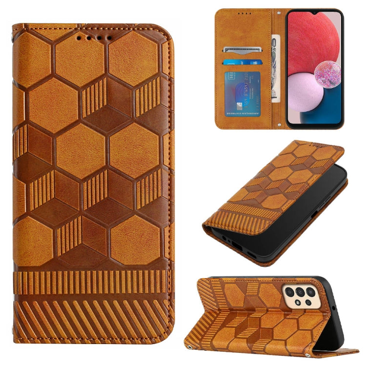 Football Texture Magnetic Leather Flip Phone Case, For Samsung Galaxy S22+ 5G, For Samsung Galaxy S22 Ultra 5G, For Samsung Galaxy A03 166mm, For Samsung Galaxy A13 4G