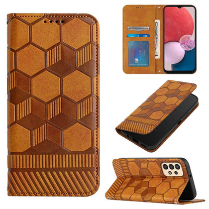 Football Texture Magnetic Leather Flip Phone Case, For Samsung Galaxy S22+ 5G, For Samsung Galaxy S22 Ultra 5G, For Samsung Galaxy A03 166mm, For Samsung Galaxy A13 4G