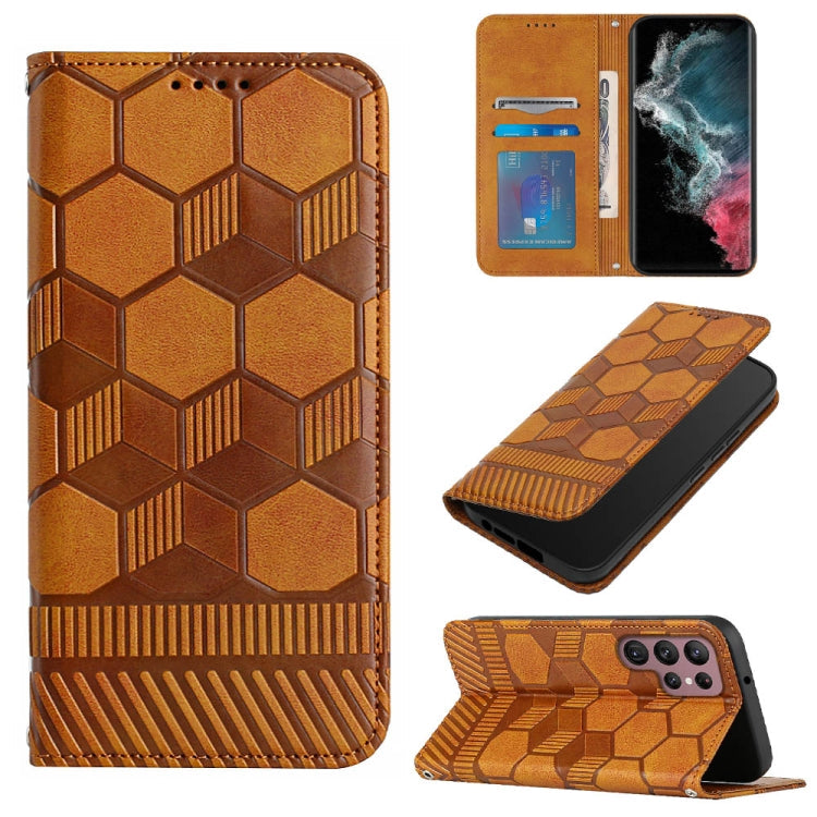 Football Texture Magnetic Leather Flip Phone Case, For Samsung Galaxy S22+ 5G, For Samsung Galaxy S22 Ultra 5G, For Samsung Galaxy A03 166mm, For Samsung Galaxy A13 4G