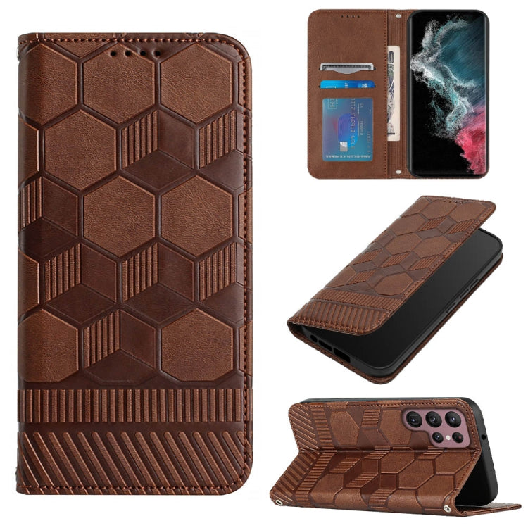 Football Texture Magnetic Leather Flip Phone Case, For Samsung Galaxy S22+ 5G, For Samsung Galaxy S22 Ultra 5G, For Samsung Galaxy A03 166mm, For Samsung Galaxy A13 4G