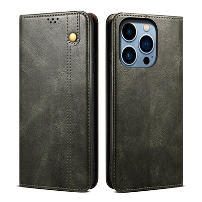 Simple Wax Crazy Horse Texture Horizontal Flip Leather Case, For iPhone 14, For iPhone 14 Plus, For iPhone 14 Pro, For iPhone 14 Pro Max