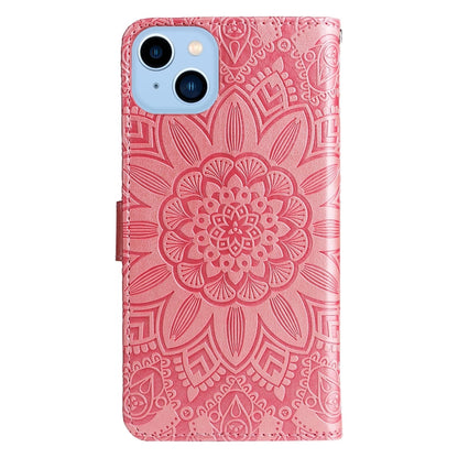 Embossed Sunflower Leather Phone Case, For iPhone 14, For iPhone 14 Plus, For iPhone 14 Pro, For iPhone 14 Pro Max