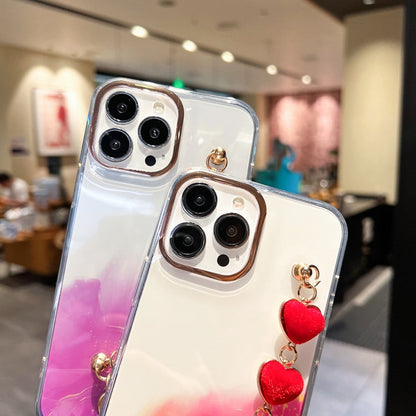 Gold Halo Marble Pattern Case with Bracelet, For iPhone 14, For iPhone 14 Plus, For iPhone 14 Pro, For iPhone 14 Pro Max, For iPhone 13, For iPhone 13 Pro