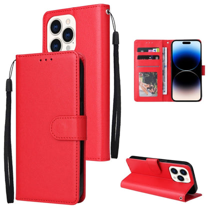 Multifunctional Horizontal Flip Leather Case with Three Card Slot, For iPhone 14, For iPhone 14 Plus, For iPhone 14 Pro