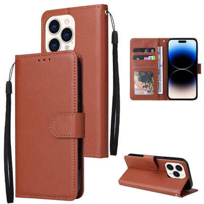 Multifunctional Horizontal Flip Leather Case with Three Card Slot, For iPhone 14 Pro Max