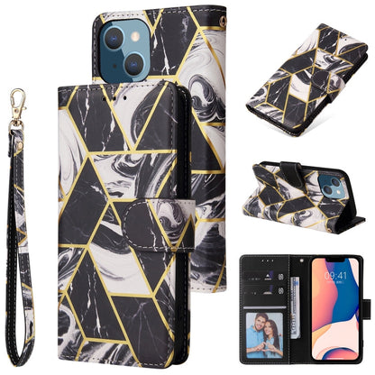 Marble Bronzing Stitching Horizontal Flip PU Leather Case, For iPhone 14, For iPhone 14 Plus, For iPhone 14 Pro, For iPhone 14 Pro Max