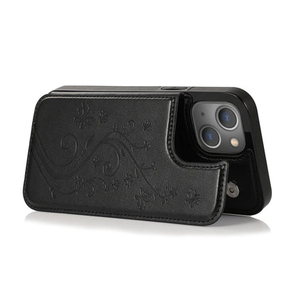 Butterflies Flowers Double Buckle Case, For iPhone 14, For iPhone 14 Plus