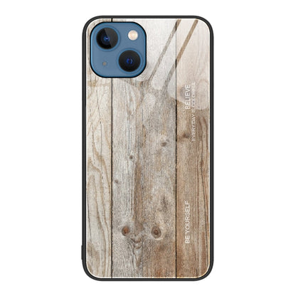 Wood Grain Glass Protective Case, For iPhone 14