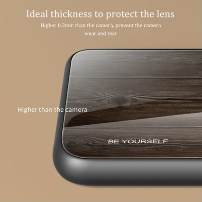Wood Grain Glass Protective Case, For iPhone 14